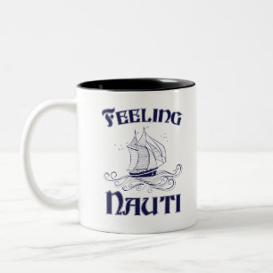 Tasse 2 Couleurs Nauti Amusant propriétaire de voilier Nauti