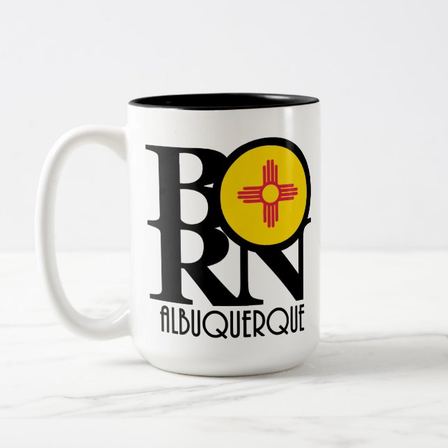 Tasse 2 Couleurs NÉ Albuquerque 15oz (Gauche)