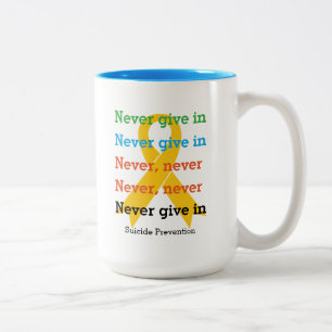 Tasse 2 Couleurs NE JAMAIS DONNER DE Citation Churchill Inspiration