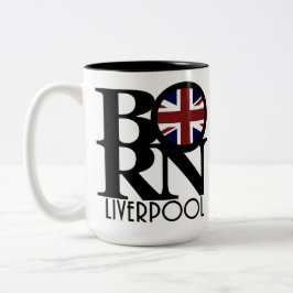 Tasse 2 Couleurs NÉ Liverpool Angleterre (Drapeau UK) 15oz