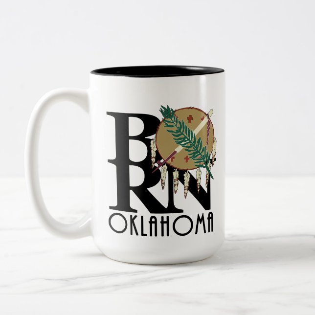 Tasse 2 Couleurs NÉ Oklahoma 15oz (Gauche)