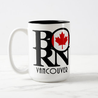 Tasse 2 Couleurs NÉ Vancouver (Drapeau canadien) 15oz