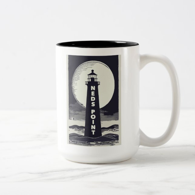 Tasse 2 Couleurs Ned's Point Lighthouse Massachusetts Moon (Droit)