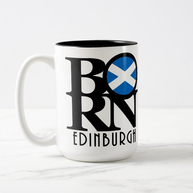 Tasse 2 Couleurs NÉE Edimbourg Ecosse 15oz (Gauche)