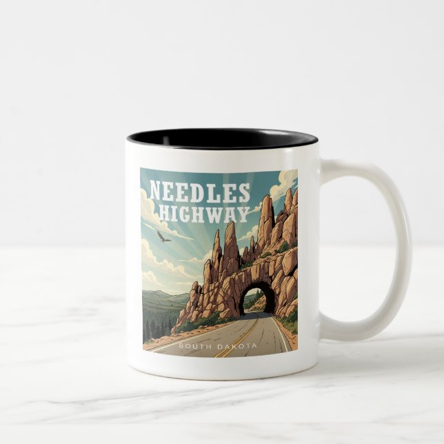 Tasse 2 Couleurs Needles Highway South Dakota Eagle (Droit)