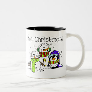 Tasse 2 Couleurs Neiges et pingouins C'est Noël