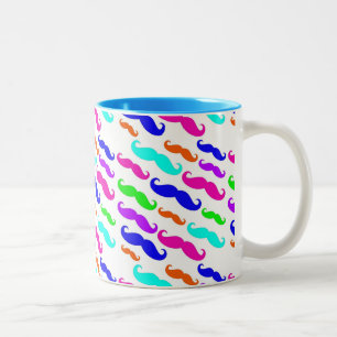 Tasse 2 Couleurs Neon couleurs vives moustaches mustaches