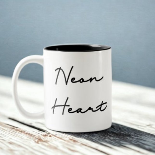 Tasse 2 Couleurs Neon Heart - Citation d'amour rétro (Créateur téléchargé)