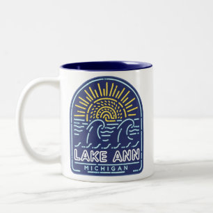 Tasse 2 Couleurs Neon Lake Ann Michigan Wave