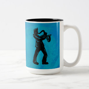 Tasse 2 Couleurs New York Boogie Nuits Saxophone Bleu