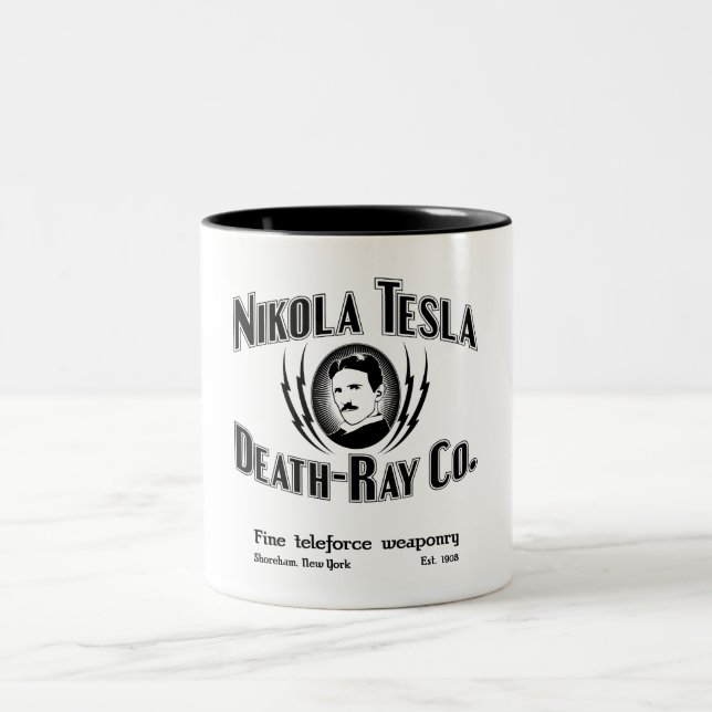 Tasse 2 Couleurs Nikola Tesla Death-Ray Co. (Centre)