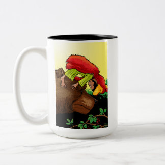 Tasse 2 Couleurs Nizz Grizzly Bear, petit Mighty Red, bonjour !