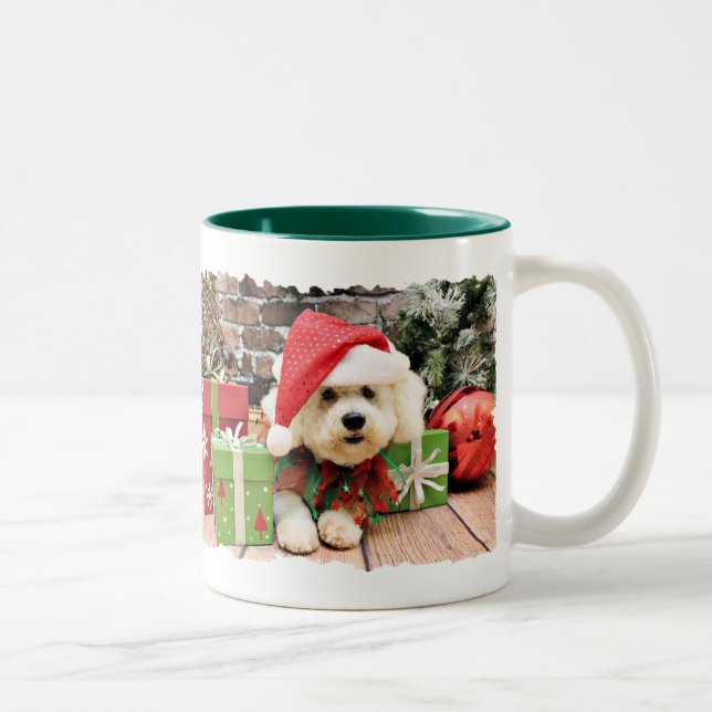 Tasse 2 Couleurs Noël - Bichon Frise - marguerite (Droit)
