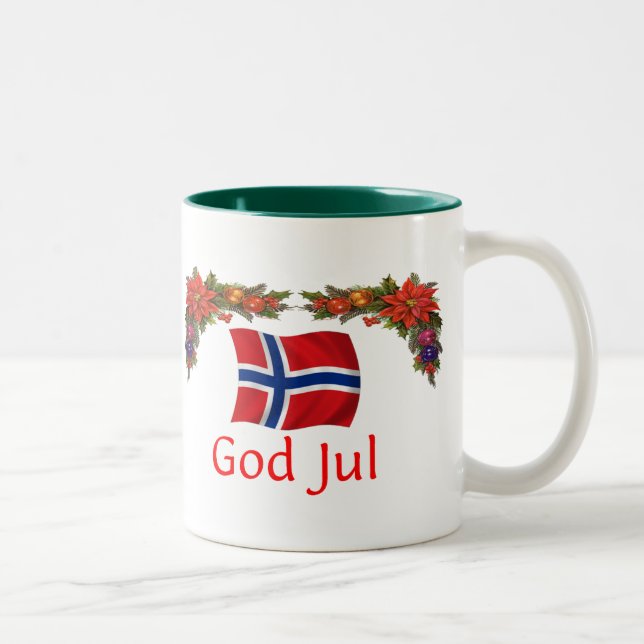 Tasse 2 Couleurs Noël de la Norvège (Droit)