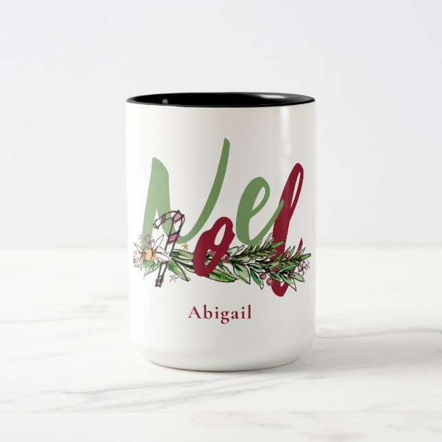 Tasse 2 Couleurs Noel de Noël personnalisé (Centre)