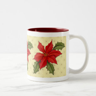 Tasse 2 Couleurs Noël de Poinsettia