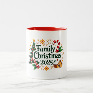 Tasse 2 Couleurs noël familial 2025