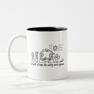 Tasse 2 Couleurs Noël Nativité Famille Chrétienne Assortie 