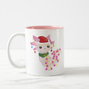 Tasse 2 Couleurs Noël père Noël axolotl