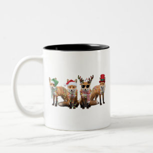 Tasse 2 Couleurs Noël Renard Amateurs Famille Animal Noël