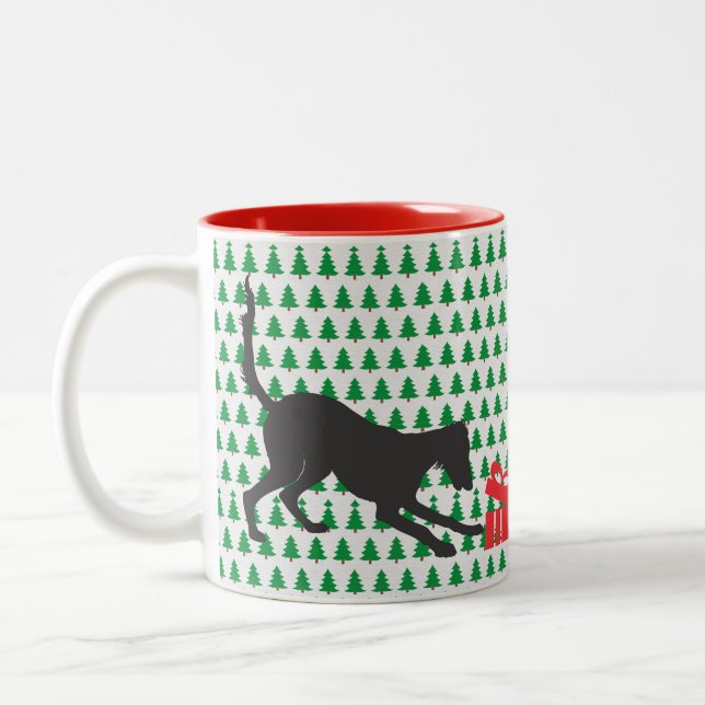 Tasse 2 Couleurs Noël saluki (Gauche)