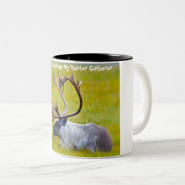 Tasse 2 Couleurs Noël Salutations mon chasseur rassembleur (Devant droit)