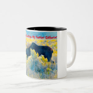 Tasse 2 Couleurs Noël Salutations mon chasseur rassembleur