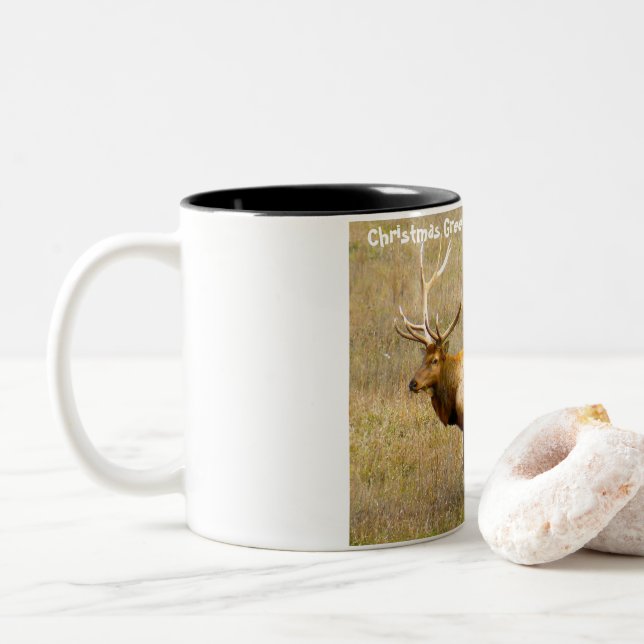 Tasse 2 Couleurs Noël Salutations Mon Hunter Gatherer (Avec donut)