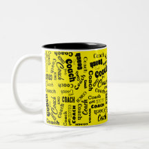 Noir et Jaune Personnalisé Coach Nom Cadeau Art