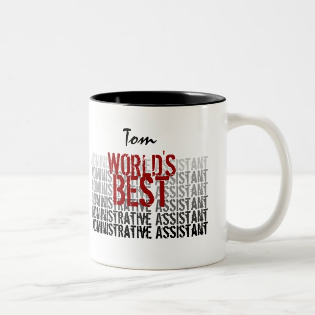 Tasse 2 Couleurs Noir rouge du meilleur assistant administratif du (Droit)
