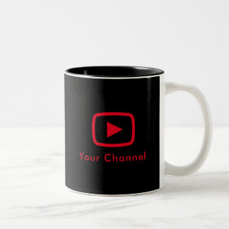 Tasse 2 Couleurs Nom de chaîne Youtube Personnalisé Noir