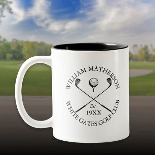 Tasse 2 Couleurs Nom de golf classique moderne personnalisé