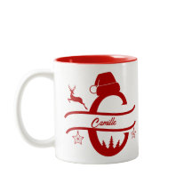 Nom de la lettre Santa Hat | Monogramme | Initiale