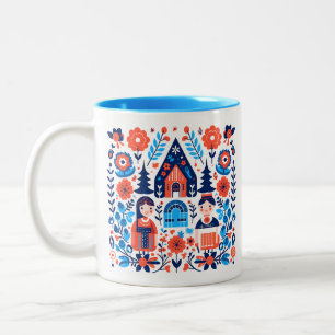 Tasse 2 Couleurs Nom de l'art populaire suédois