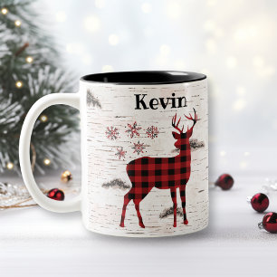 Tasse 2 Couleurs Nom des flocons de neige plaqués de bison rouge ru