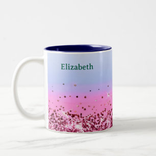 Tasse 2 Couleurs Nom Glam Améthyste Violet Pailleté Chic