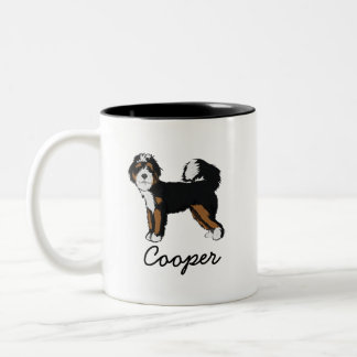 Tasse 2 Couleurs Nom personnalisé Bernedoodle Photo