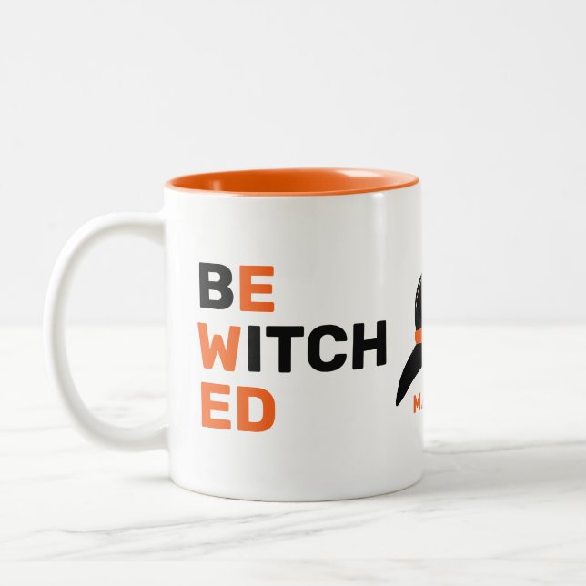 Tasse 2 Couleurs Nom personnalisé biaisé (Gauche)