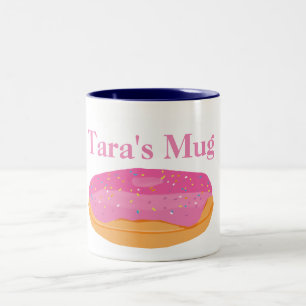Tasse 2 Couleurs Nom personnalisé de beignets de fraises