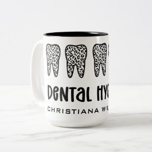 Tasse 2 Couleurs Nom personnalisé Dental Hygienist Empreinte de léo