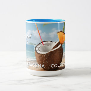 Tasse 2 Couleurs Nom personnalisé & emplacement Coco Loco