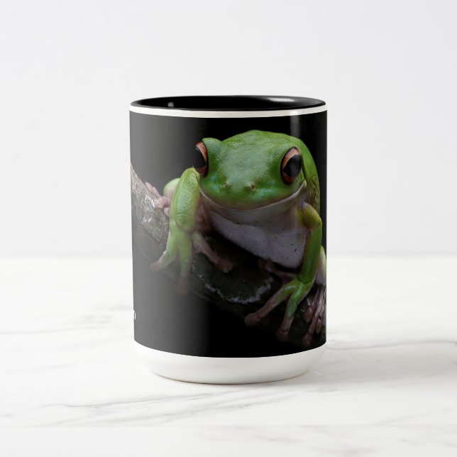 Tasse 2 Couleurs Nom personnalisé Grenouilles (Centre)