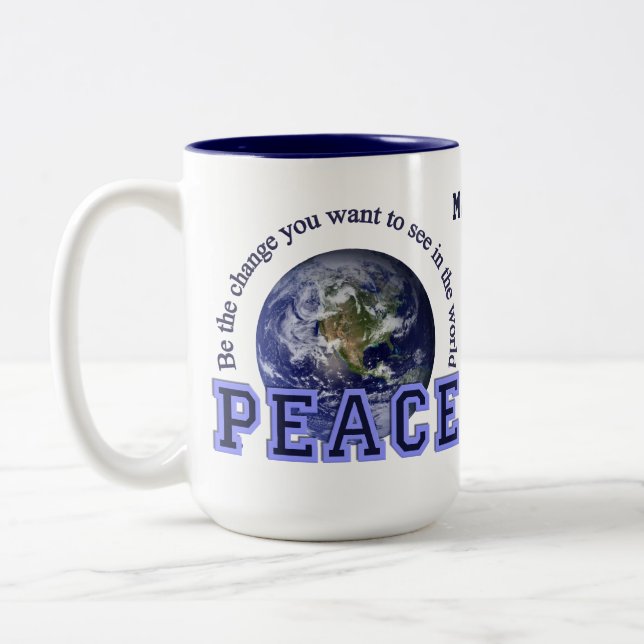 Tasse 2 Couleurs Nom personnalisé Muqueuses Peace (Gauche)