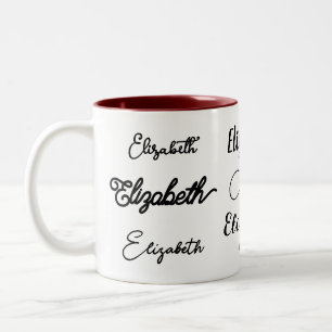 Tasse 2 Couleurs Nom personnalisé personnalisé personnalisé Script 