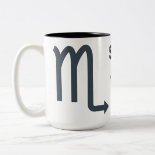 Tasse 2 Couleurs Nom personnalisé / Scorpion du symbole zodiaque du