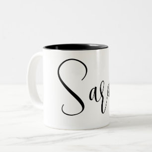 Tasse 2 Couleurs NOM PERSONNALISÉ - Script tendance personnalisé