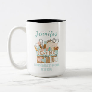 Tasse 2 Couleurs Nom personnalisé Seamstress Couture Addict Maman