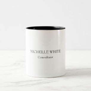 Tasse 2 Couleurs Nom professionnel minimaliste classique simple
