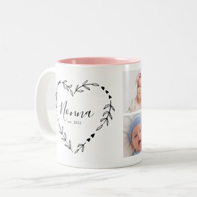 Tasse 2 Couleurs Nonna Year Est. Quatre photos (Devant gauche)