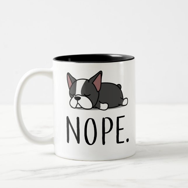 Tasse 2 Couleurs Nope Boston Terrier (Gauche)
